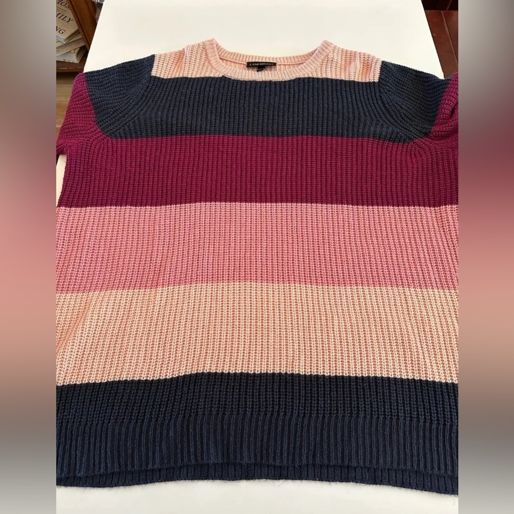 Lane Bryant Long Sleeve Curvy Color Blocked Knit Sweater size 22/24 - Picture 7 of 9